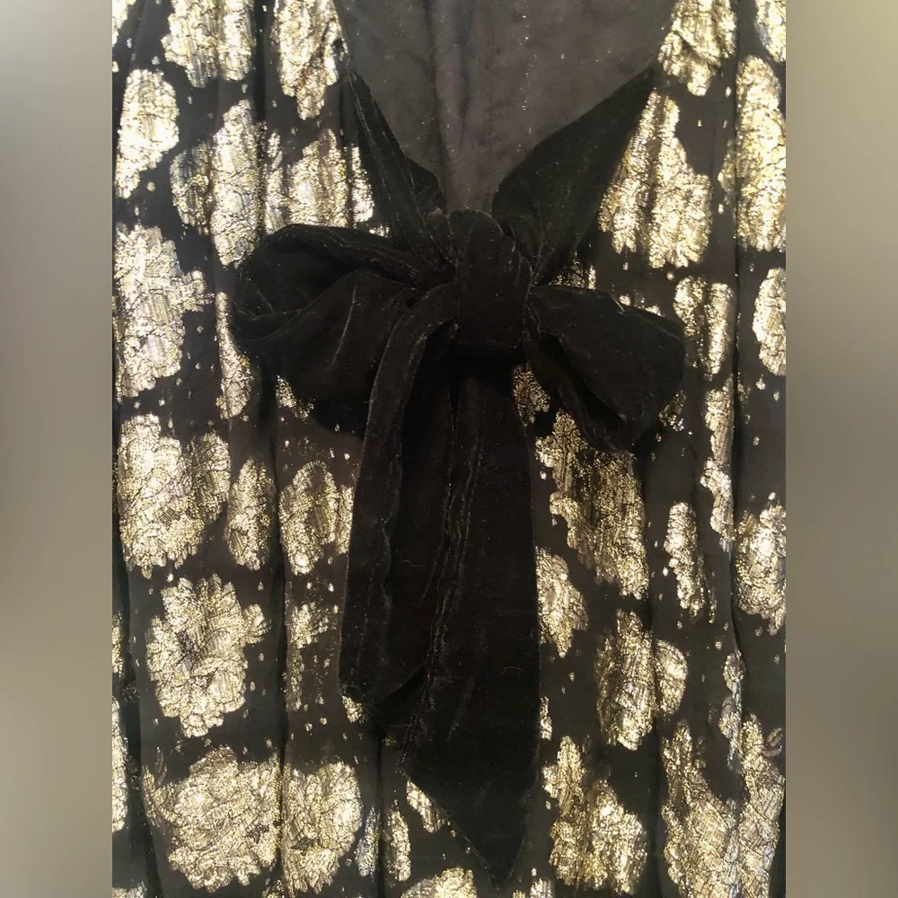 NWT Free People Dazzle Oversized Romper Gold Black Velvet Sparkle Size Large - Picture 6 of 13
